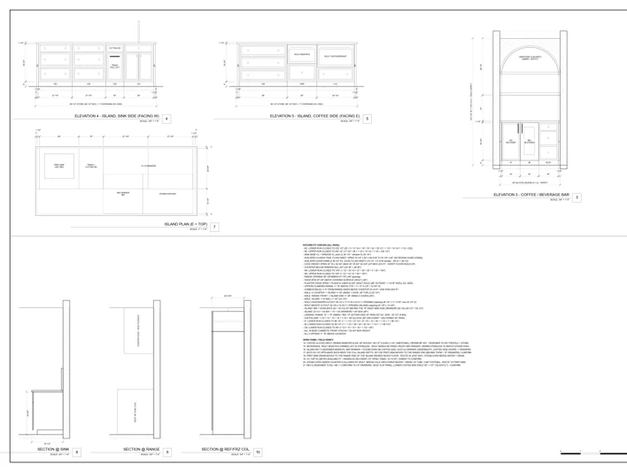 Island elevations and plan